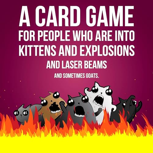 Image of Family Card & Board Games for Adults and Kids, Fun Strategy & Party for All Ages, Multi-Players, Perfect for Game Nights, Travel & Home Entertainment (Exploding Kittens Party Pack)
