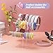 SMUK Acrylic Headband Holder Organizer Storage, 3-Tier Clear Scrunchie Holder Stand Hair Accessories Organizer Hair Tie Display Headband Stand for Women and Girls