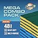 SCRUBIT 48 Pack Kitchen Sponges Dish Sponge for Washing Dishes, Kitchen & Bathroom – Blue & Yellow Dishwashing Sponges Along with A Thought Scrubber – Bulk Cleaning sponges Kitchen (Blue, Yellow)