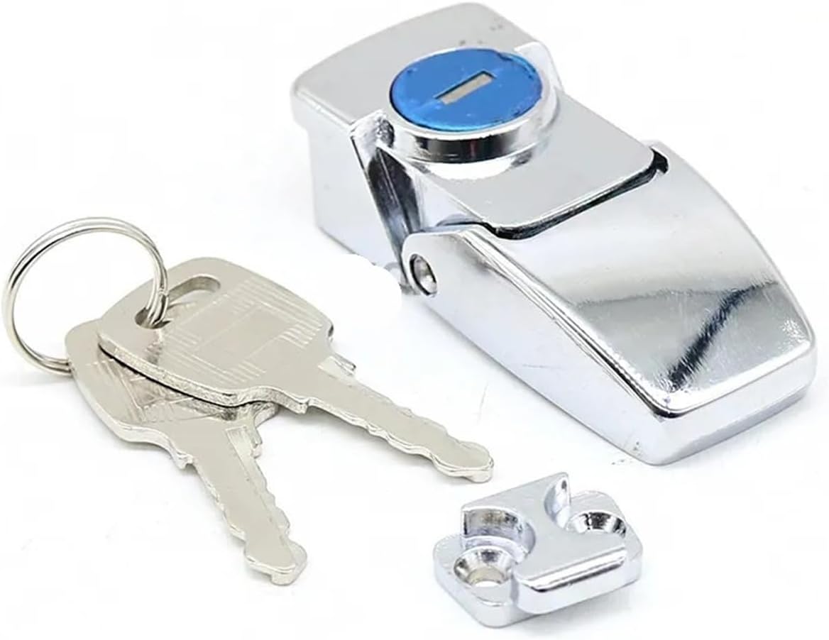 DK604 Buckle Lock Mechanical Box Distribution Cabinet Door Lock Hidden Small Square Lock Double Key Toggle Lock 1Pcs(Black keyless)