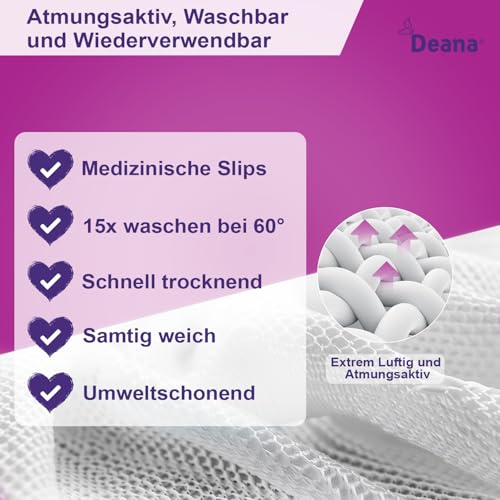 Deana® Wochenbett Unterwäsche | Made in EU | DERMATEST SEHR GUT | Öko-TEX | 8er-Set | Wöchnerinnen Slips zur Fixierung von Binden nach der Geburt | Wiederverwendbare Netzhöschen für Schwangere