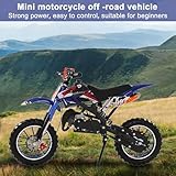 yifaeux 50cc Dirt Bike for Adults & Kids, Mini Bike Gas Powered Off Road Trail with Speeds up to 30 MPH for Uphill and Off-Road Conditions, 2-Stroke, Blue/Red - Image 6