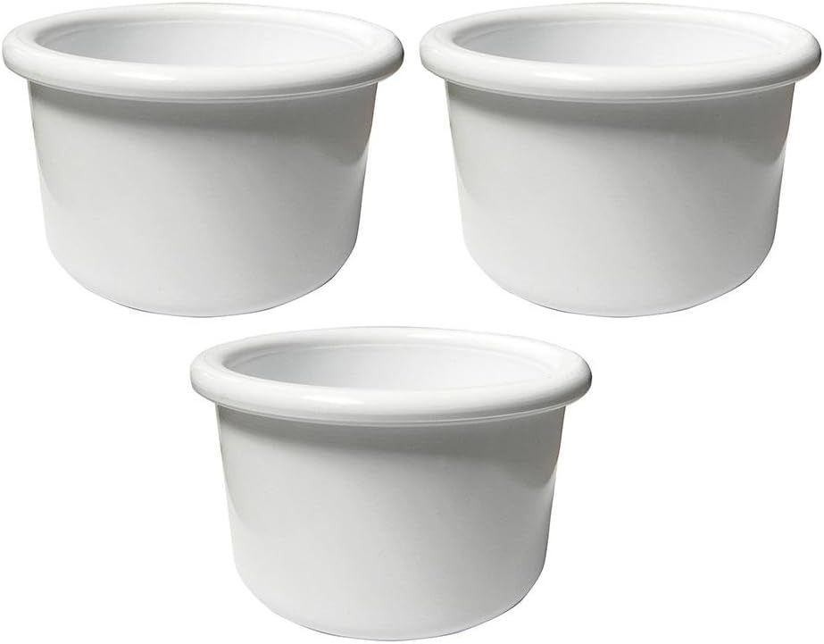 A&H Tool & Die Crock-Style White Plastic Bird Dish 16 oz (3 Pack)