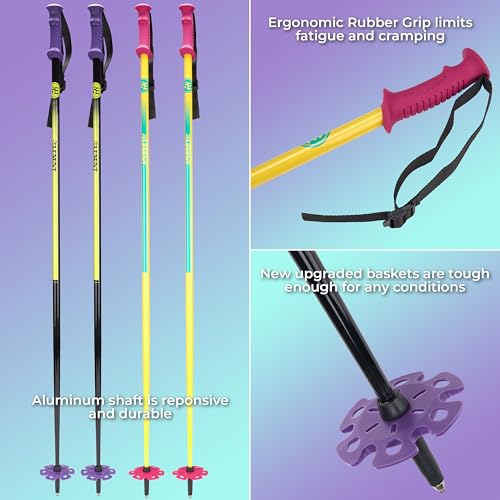 image for 5th Element Stealth Retro Ski Poles for Adults-Designed for Snow Skiin