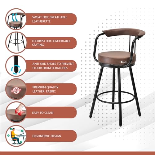 Image of GOYALSON Multipurpose Stool Chair for Home, Bar, Restaurant, Kitchen or Lawn Garden Rest Chair with Cushion seat