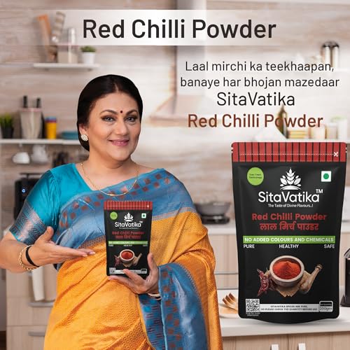 Image of Sitavatika Natural Red Chilli Powder 400gm No Added Colours and Chemical with Good Spicy Taste and Colorful Spices Lal Mirch Powder for Spicing Up Food Pack of 2 x 200gm