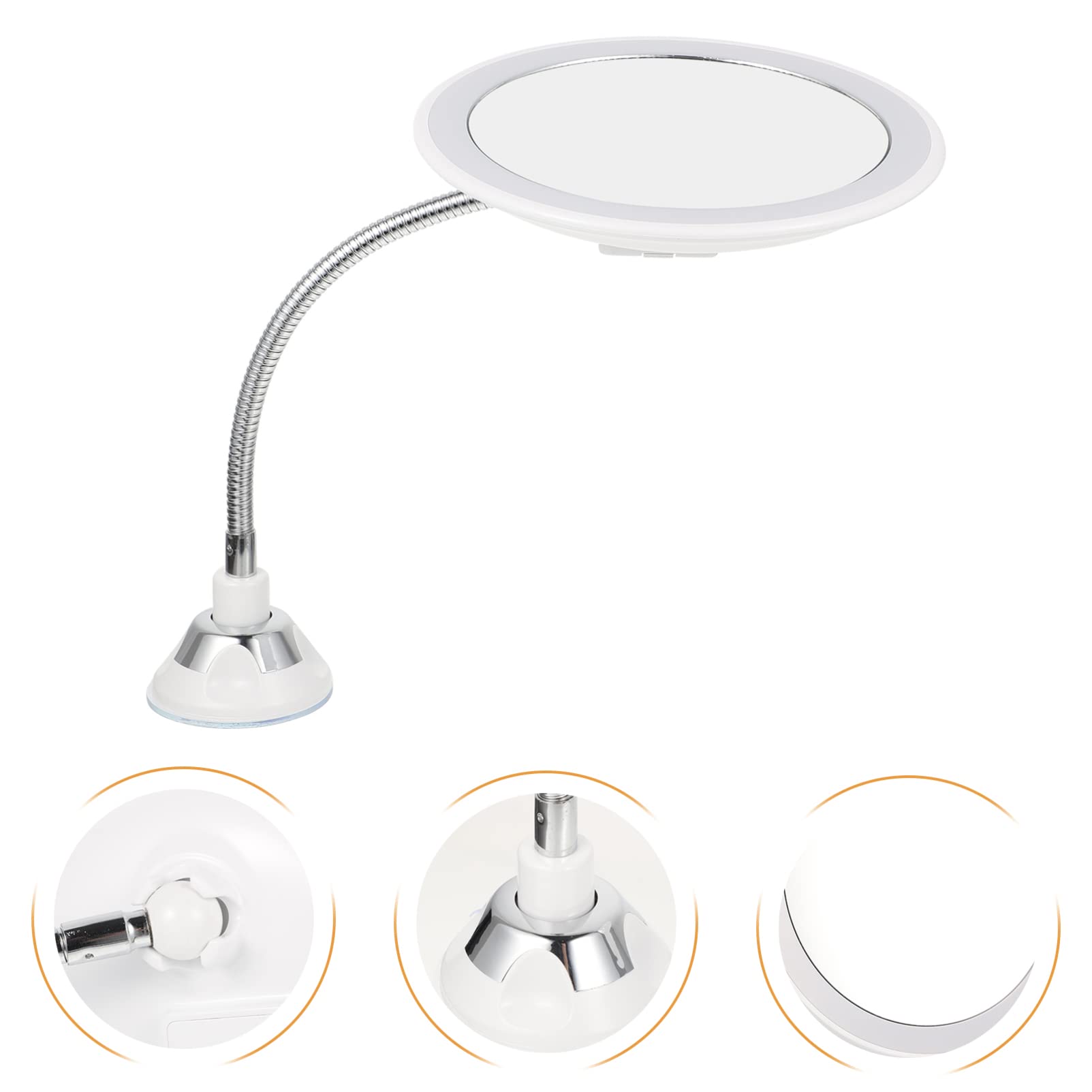 FOMIYES 360grado Espejo de Maquillaje Ventosa Rotación de Grados y Aumento de Espejo LED para Mujer para Baño Maquillaje y Viajes