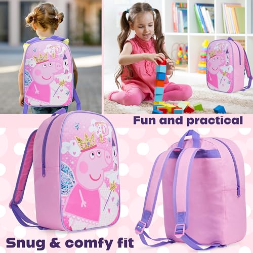 Get Trend Peppa Pig Mini Backpack Kids Toddlers 13x9” Rucksack Kindergarten Bag Preschool Sports Travel Backpacks 3+ Gifts for Kids (Pink Peppa Pig)3
