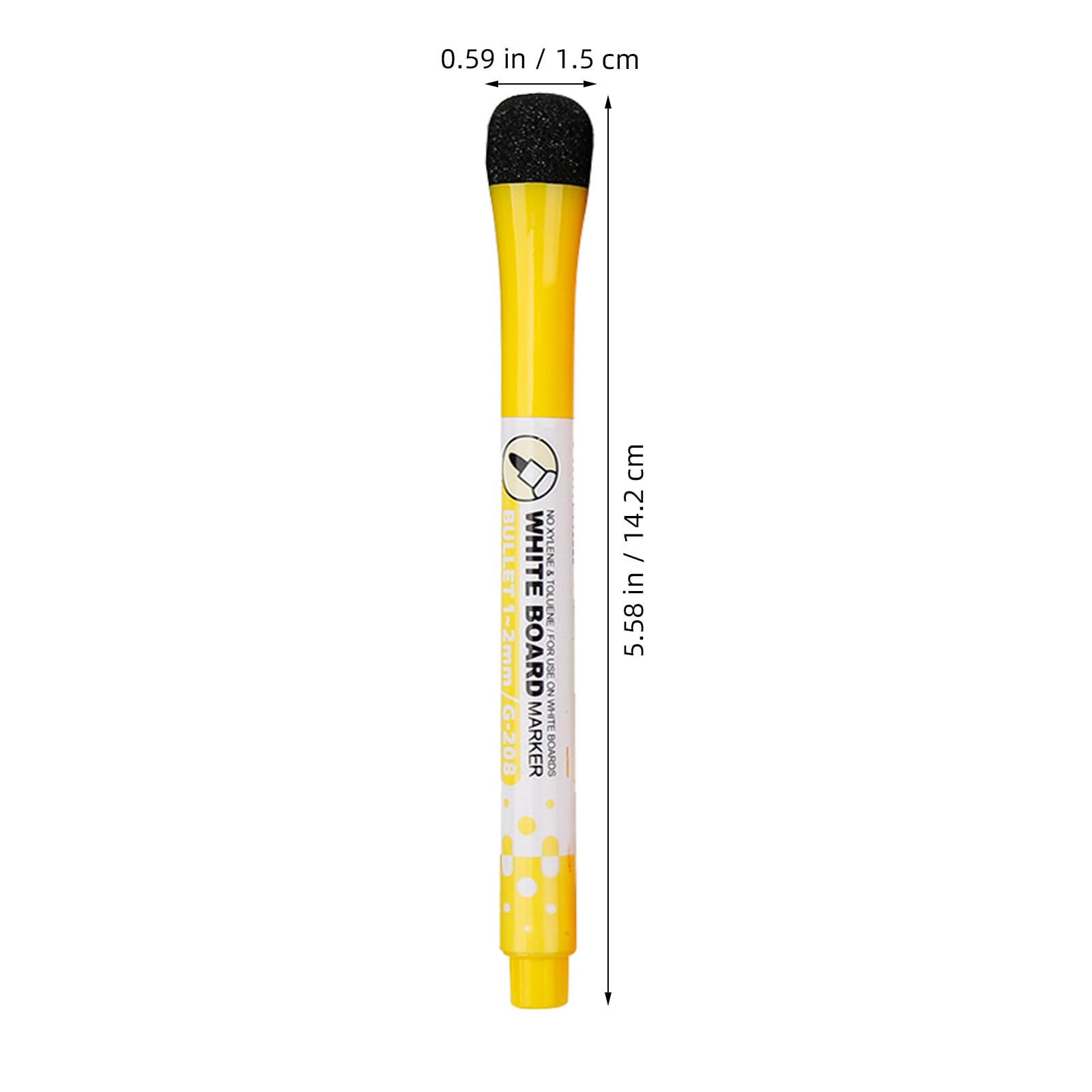 Kisangel 20 Stück abwischbare Whiteboard-Marker, gelbe Magnetstifte, feine, radierbare Marker, Whiteboard-Stifte für Unterricht, Besprechungen, Planung und Zeichnen
