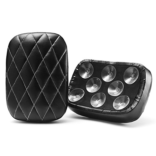 Viviance Pouf Passager Arrière en Cuir Coussin De Selle 6Aspiration 8 Ventouse pour Harley Softail Dyna - 8