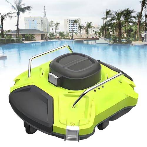 Robot Limpiafondos Inalámbrico, 180 Mins de Autonomía, Robot Limpiafondos Automático,Robot Limpiafondos 100 M² con Función de Estacionamiento Automático, Robot Limpiafondos Recargable para Piscinas