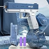 LEWANT Electric Water Gun, One-Button Automatic Super 434CC+58CC High Capacity Squirt Guns Up to 32 FT Range Strongest Water Blaster for Adults & Kids Summer Swimming Pool Beach Outdoor -BIUE