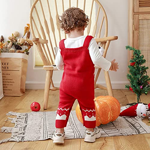 Untyo Baby Christmas Sweater Toddler Reindeer Outfit Red Clothes (12-18 Months, Red) #TOP7