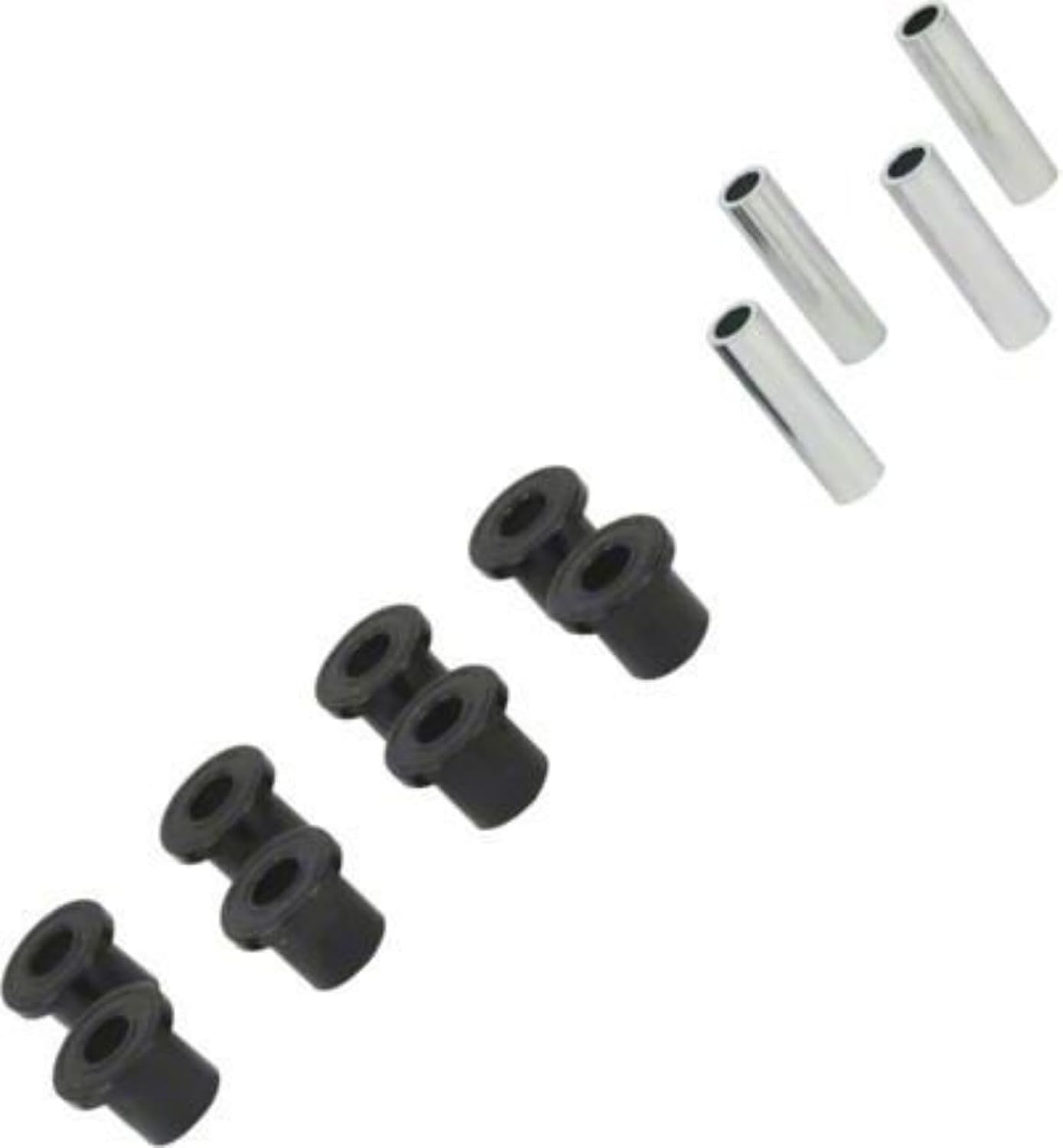 APDTY 175408 Shackle Bushing Kit; Front Or Rear; Includes 8 Bushing Halves and 4 Sleeves; Compatible With 1987-1995 Jeep Wrangler; Replaces 52002553K
