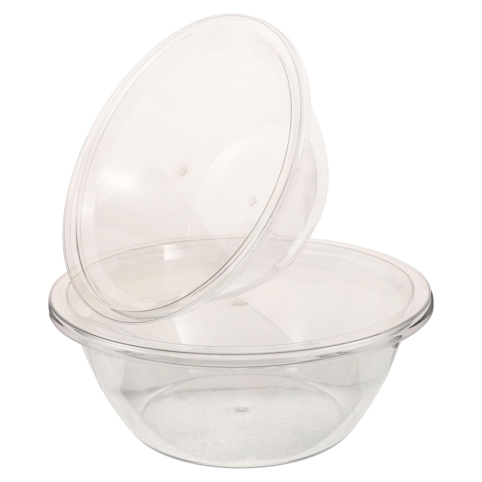 Alipis 2 Juegos Bol para Ensaladas de Pet con Tapa Transparente, Diseño Apilable y Profundo, Ligero y Fácil de Transportar para Cocina y Horneado