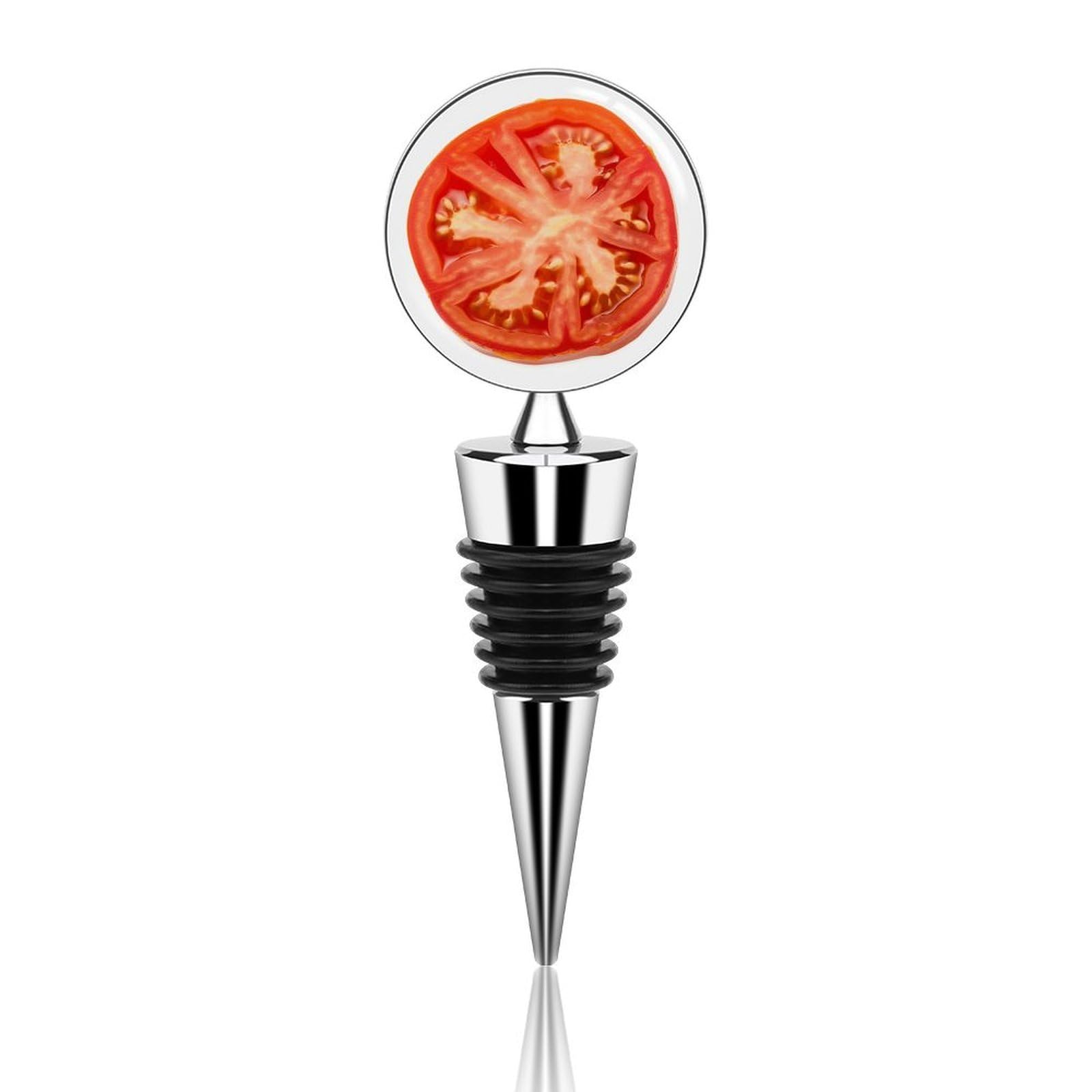 Bouchon de bouteille de vin pour apéro et table de fête design de tomate original