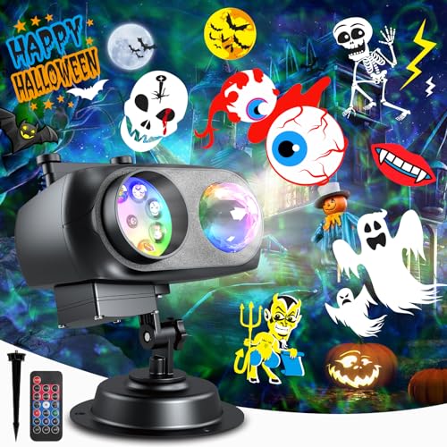 Halloween Christmas Projector Lights Outdoor with 20 Slides/160 P...