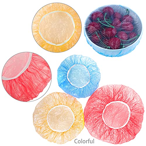 Aodaer 72 Pack Elastic Colorful Bowl Covers Reusable Elastic Food Bowl Storage Covers in 3 Sizes, Dish Plate Plastic Covers for Family Outdoor Picnic
