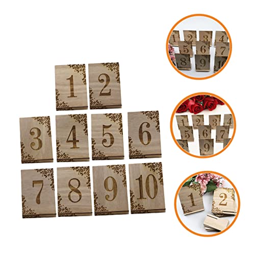 Numéros de table en bois 1 à 10 pour décoration de mariage rustique et chic - 5