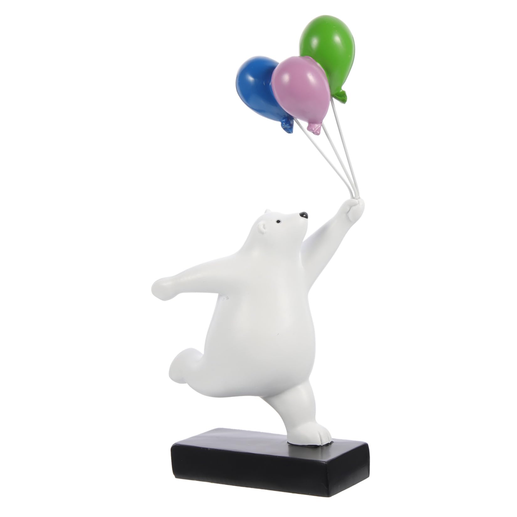 Palloncino Aspetto Vivid Scultura Orso in Resina e Design Cartone Animato per Decorazione Tavolo Ufficio Casa