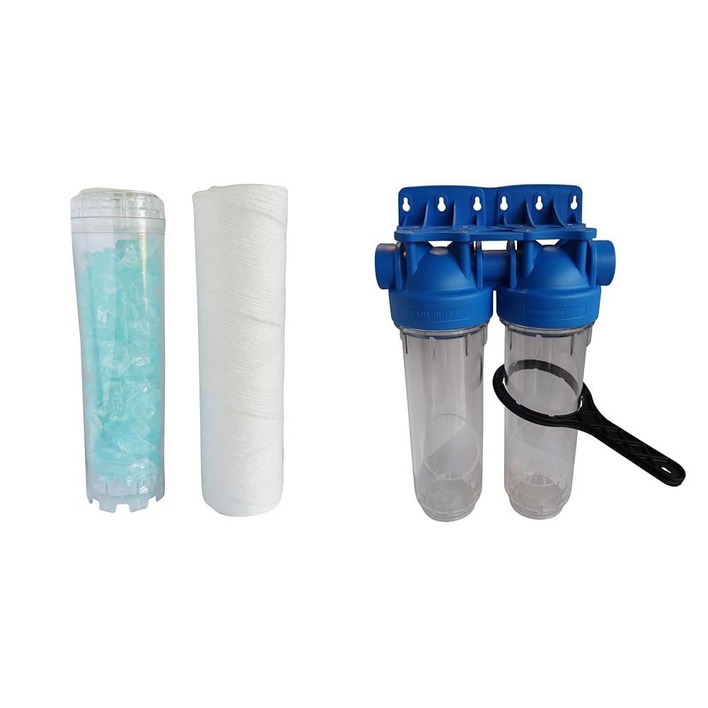 Cartouche filtrante bobinée et station filtre double 10 pouces AQUAWATER raccordement F20/27