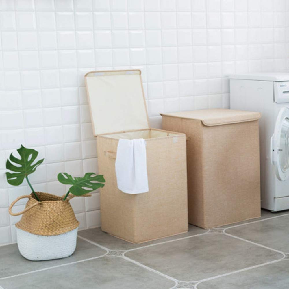 Boîte de rangement en coton et lin GGGGG pliable 40x40x63cm pour vêtements