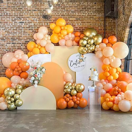 Image of Orange Balloons 12 inch, Orange Latex 50pcs Party Balloons | Graduation, Fall, Birthday Party Decorations