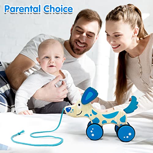 Qodoflr Pull Toy Dog For Toddlers 1-3 Toddler Pulling Toy Wood Toddler Toy Wooden Pull Toy Pull Along Wood Toy Pull Dog Toy For Toddler Stem Push And Pull Toys For Toddlers 1-3 #TOP5