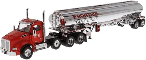Diecast Masters Kenworth T880 SBFA DayCab - Camión tractor tándem de eje empujador con Heil FD9300/DT-C4 remolque de petróleo y líneas de tanque