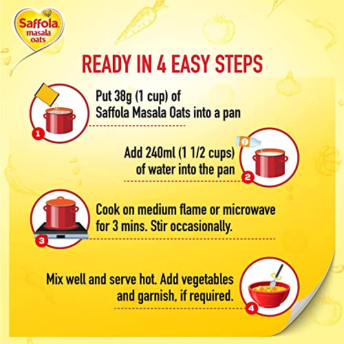 Image of Saffola Masala Oats | Tasty Evening Snack| Healthy Snack| Classic Masala| 500g (Pack of 2)