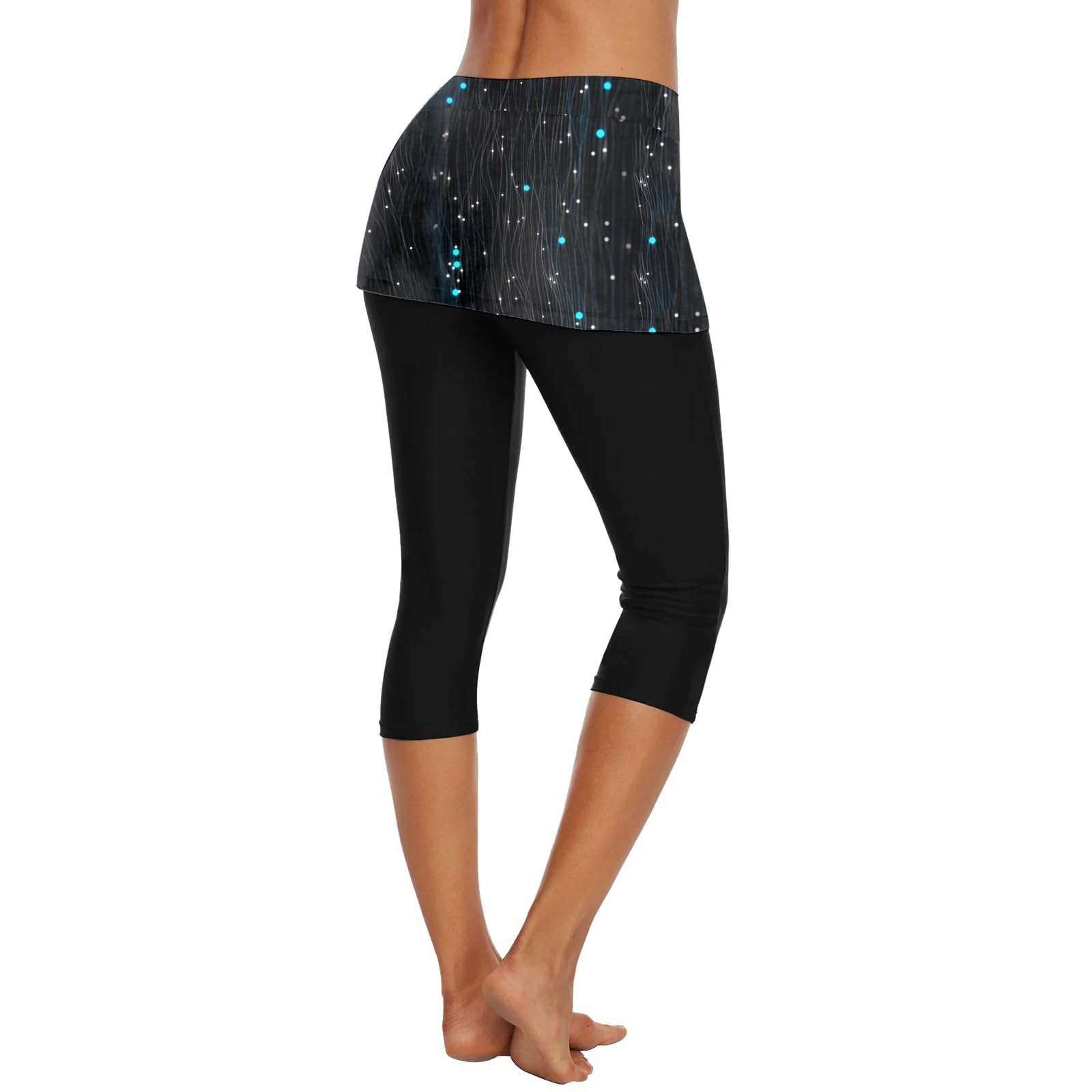 Generico Pantaloncini Costume Donna Vita Alta Lunghi Attillati Mare Pantaloncini da Bagno Modellante Arricciato Piscina Short da Bagno Spiaggia Bikini Pantaloni Estivi Sportivi