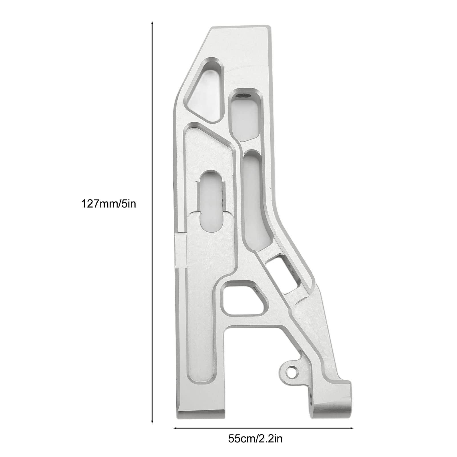 2 Stück RC-Vorderachse mit unteren Schwingen, silberne Aluminiumlegierungs-Aufhängungsarme für Corally Kronos 6S 1/8 Monstertruck, Metall-Ersatz-Arme mit verbesserter Haltbarkeit