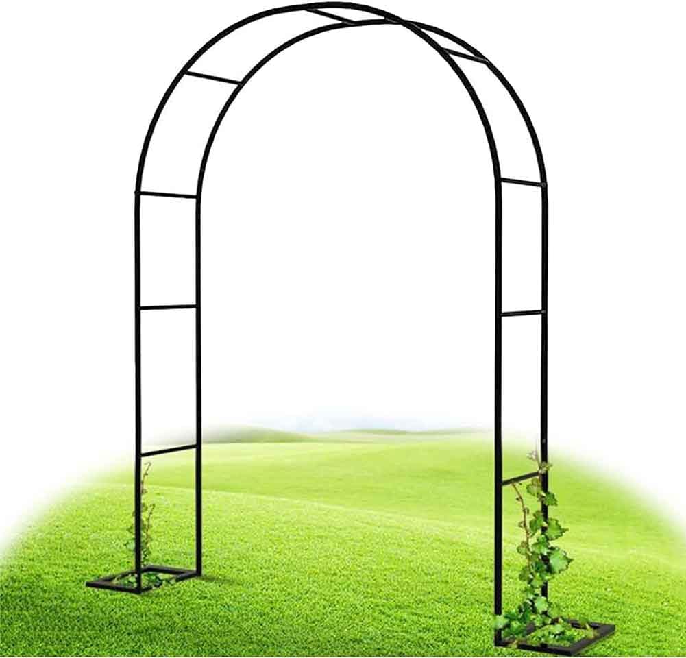 Metal Garden Arch Heavy Duty Rose Arbor Climbing Plants Support Archway Large Wedding Arches 140Cm 180Cm 240Cm 120Cm Wide,Black,W1.4M*H2.3M