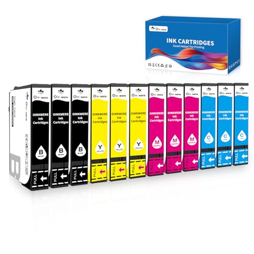 OINKWERE Lot de 12 Cartouches d'encre compatibles avec Epson 603XL Multipack pour Epson Expression Home XP-2100 XP-2105 XP-3100 XP-3105 XP-4100 XP-4105 Workforce WF-2810...