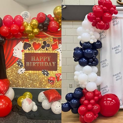 Image of 114pcs Red Balloons Different Sizes, 18 12 10 5 inch Red Latex Balloons Garland Arch Kit for Graduation Birthday Wedding Valentine's Day Christmas Party Decor