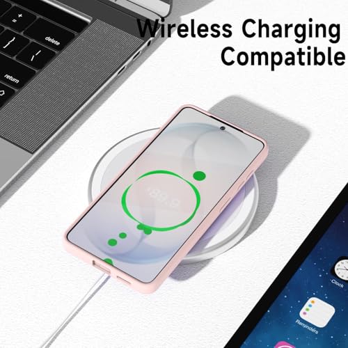 Image of DIZORO Microfiber Candy Case Compatible with Samsung S26 5G Smooth Touch Cushion Liquid Soft Silicone Gel Rubber Phone Cases Non-Slip Full Body Protective Shockproof Back Cover - Sand Pink