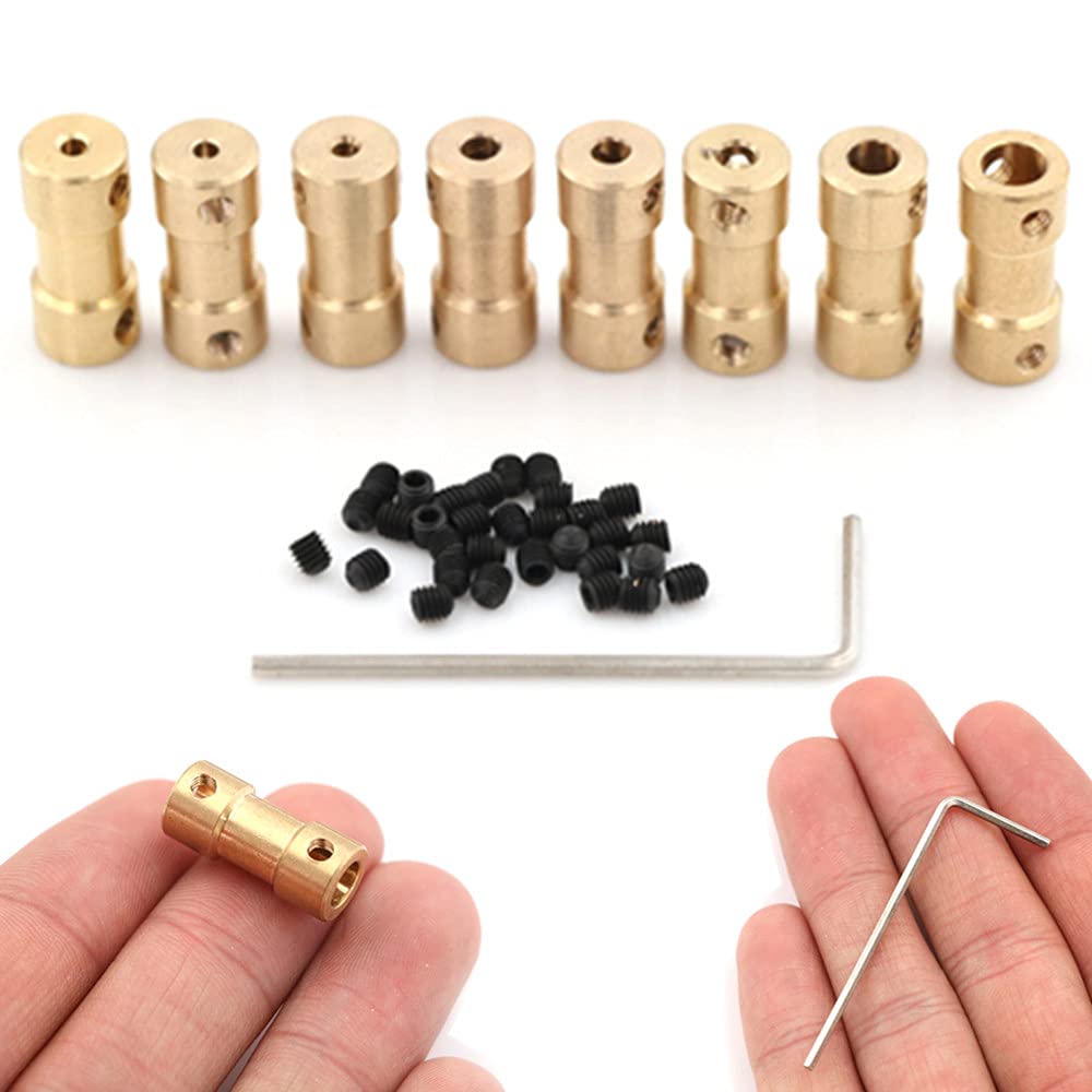 WAAZVXS Coupler Metal Brass Flexible Shaft Coupling Coupler for Motor Transmission Connector Drive Shaft 2mm 5 Connector (Inner Diameter : 2mm 5mm A4)