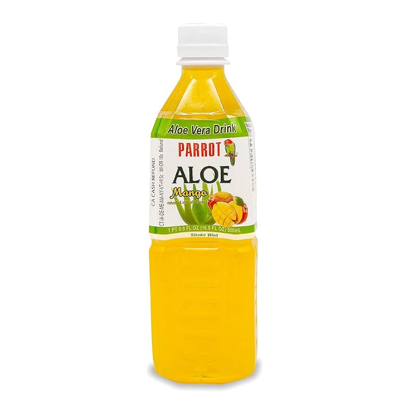 PARROT Suplemento fitoterápico de aloe vera sabor manga 500 mL, 10 garrafas