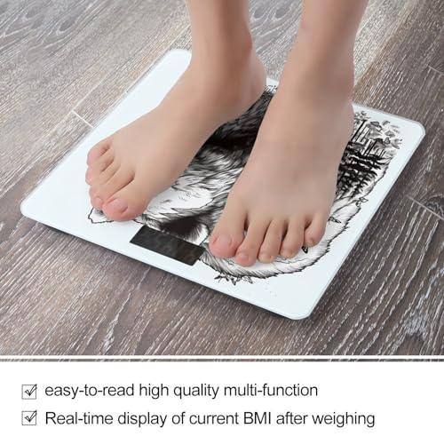 Báscula digital de baño con diseño de oso y vidrio templado miniatura 5