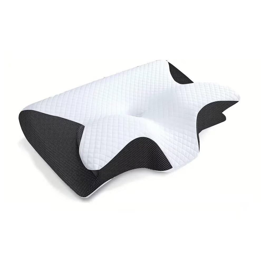 Oreiller Cervical Ergonomique SWZEC - Mousse à Mémoire De Forme, Soutien Cou Et Nuque, Housse Lavable, Pour Toutes Positions De Sommeil - 2
