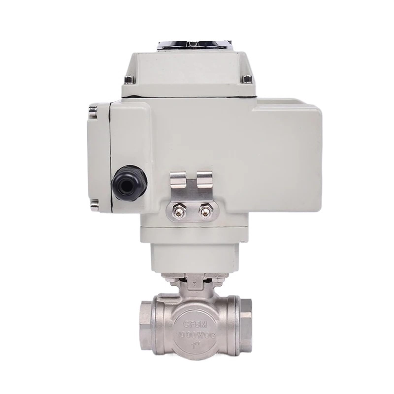 DN25 3 Way Platform Motorized Ball Valve Stainless Steel Q911F-16P Female Thread Electric(110VAC-L Type)