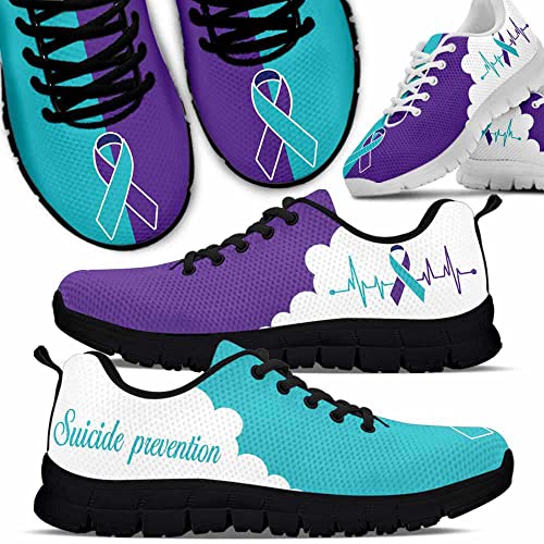Suicide Prevention Blue Sneakers Fashion Shoes, Suicide Prevention Awareness Fashion Low Sneakers with Box for Men and Women.2