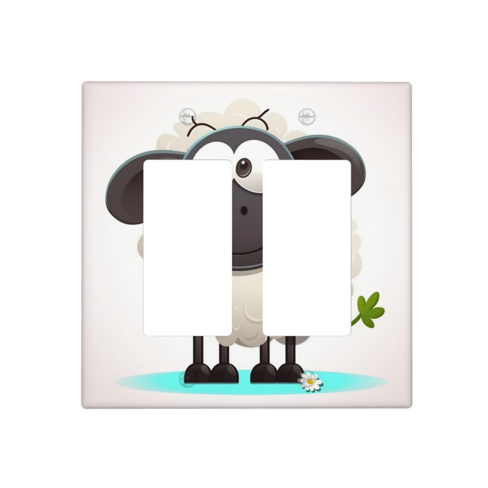 Decorator Wall Plate 2 Gang Light Switch Covers Sheep Wallplate Double Toggle Switch Plate Mid-size Electrical Outlet Covers Decorative Wall Switch Plate Cover