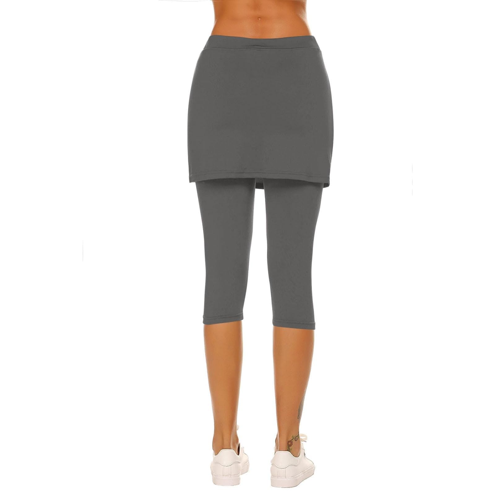 Generisch Jupe de tennis 3/4 pour femme - Confortable et douce - Avec pantalon léger - Pantalon de yoga - Corsaire de sport - Pour la course, le tennis, le golf, le yoga, le fitness