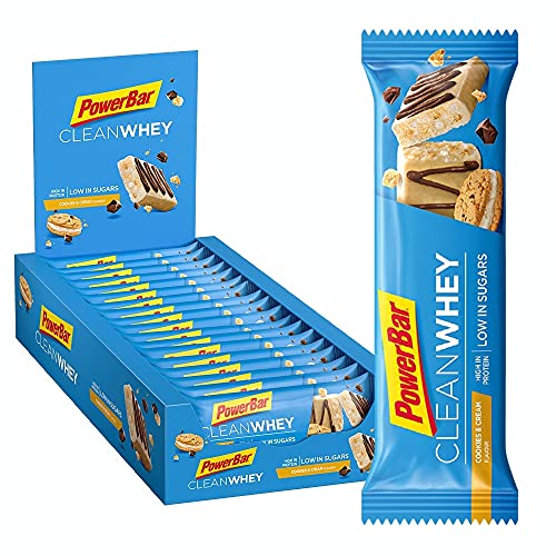 PowerBar Clean Whey Cookies&Cream 18x45g - High Protein Low Sugar Riegel