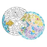 Melissa & Doug Stained Glass Made Easy Activity Kit: Mermaids - 140+ Stickers - Kids Sticker Stained Glass Craft Kit; Mermaid Crafts For Kids Ages 5+