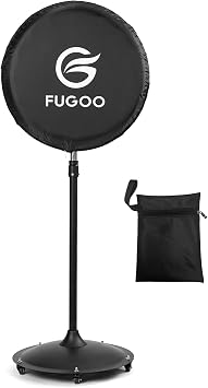 Heavy Duty Waterproof Outdoor Fan Cover for 20 Inch Pedestal and Wall Mount Fans, Black, 420D Material, Dustproof Protection