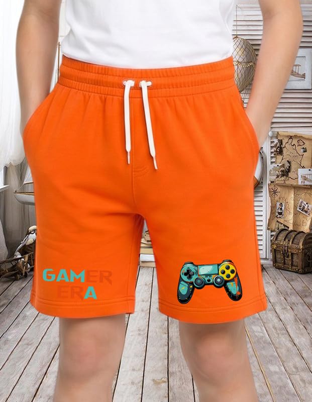 Image of Nusyl Solid & Printed Cotton Blend Shorts for Boys | Comfortable Casual Shorts | Soft Breathable Fabric with Elastic Waistband | Relaxed Fit | 2-16 Years | Multiple Colors