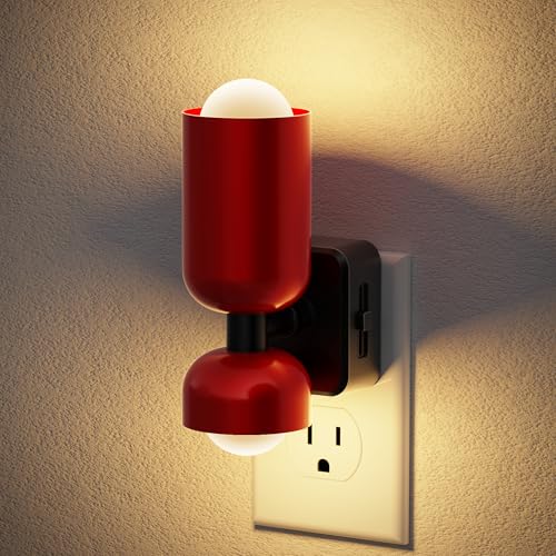 Image of JandCase Night Light, Night Lights Plug Into Wall, 3000K Warm White, 0-100LM Adjustable Brightness, Dusk to Dawn Sensor, Plug in Night Light for Bedroom, Stairway, Bathroom, Hallway