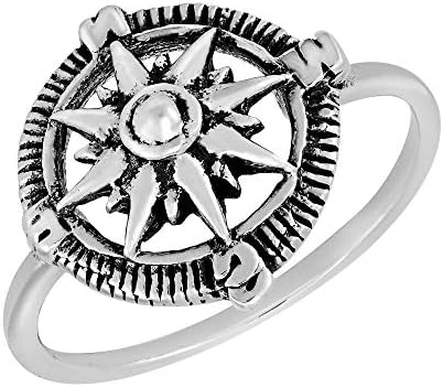 AeraVida North Star Traveller Navigation Compass .925 Sterling Si...